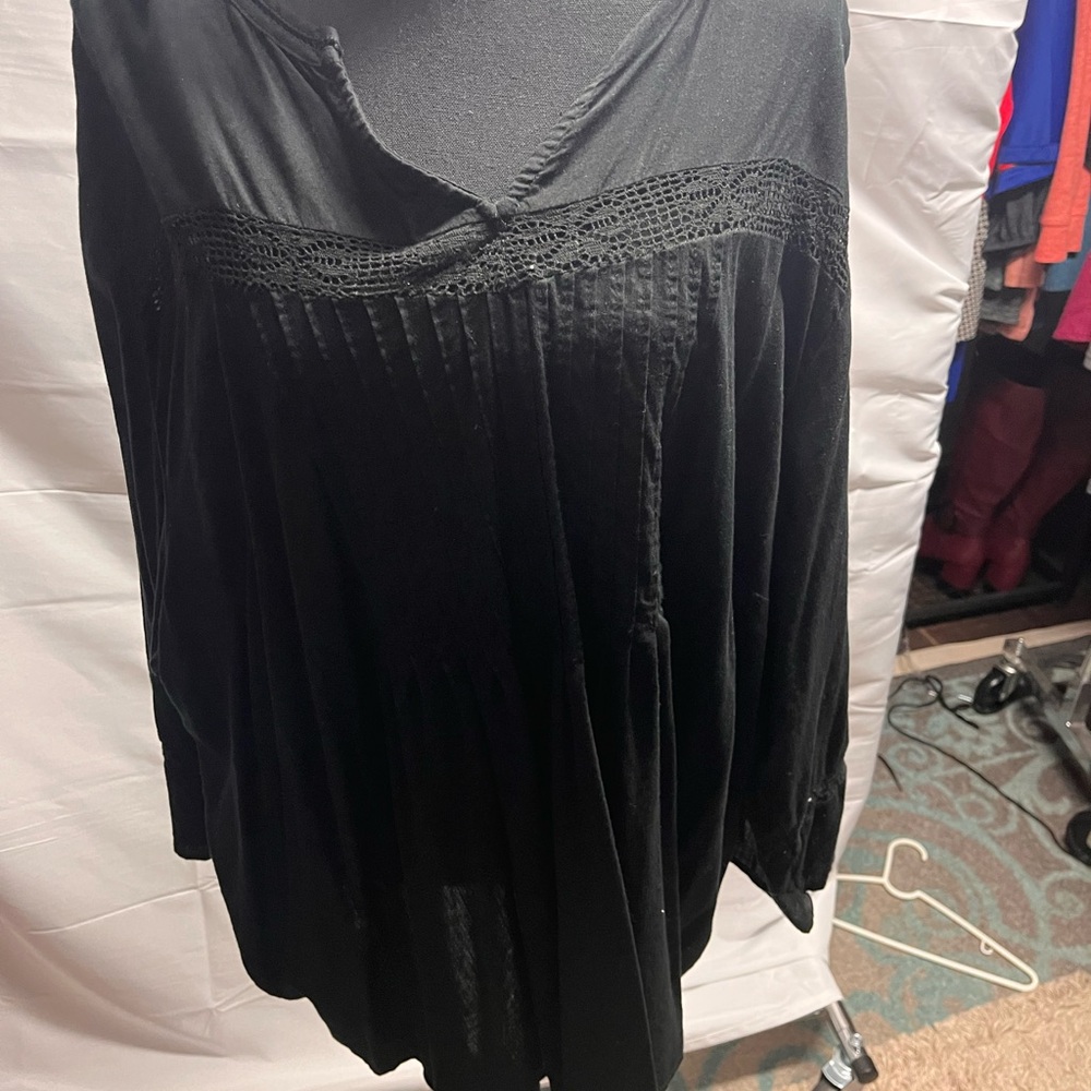 Old Navy Black Blouse with Lace Detail
